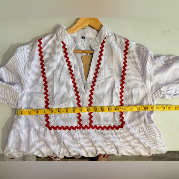 utcoco Summer Beach Boho Striped Flutter 3/4 Sleeve A Line Flowy Long Dress. - Picture 9 of 15